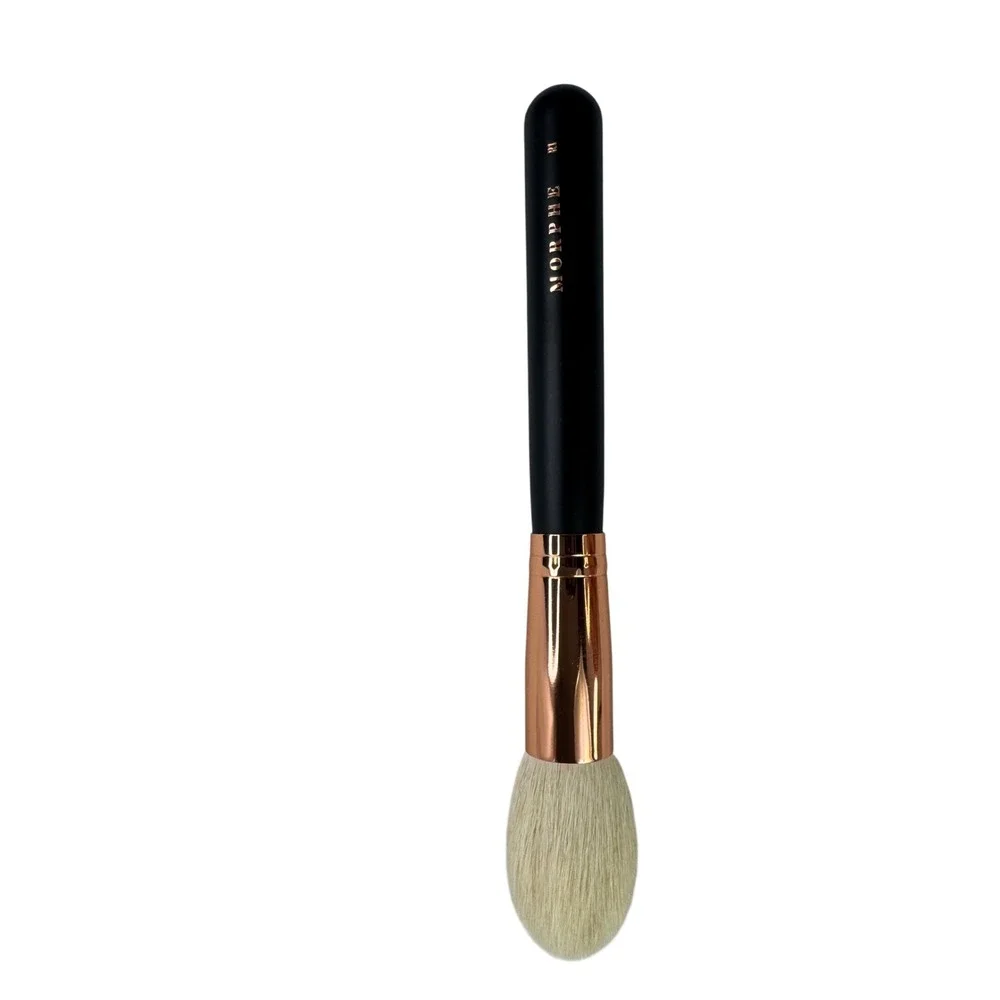 Morphe R1 Deluxe Pointed Powder Brush Rose Gold Collection Black Handle Tapered